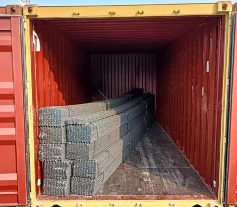 carbon steel angle loaded in the container